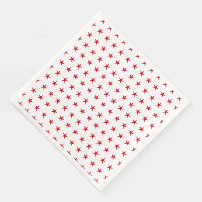 PATRIOTISCHE WEISSE MIT ROTEN STERNEN SERVIETTE (Ecke)