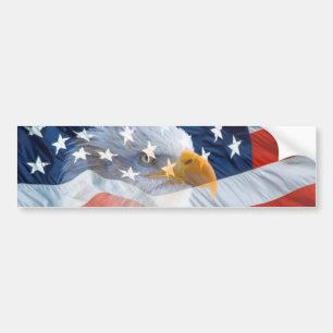 Patriotische Weißkopfseeadler-amerikanische Flagg Autoaufkleber