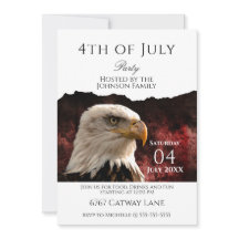 Patriotische Weißkopfseeadler-Einladung zur 4.-Jul