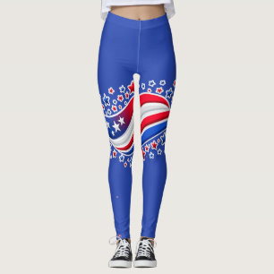 Patriotische Wellenförmige amerikanische Flagge mi Leggings