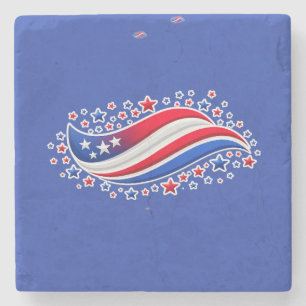 Patriotische Wellenförmige amerikanische Flagge mi Steinuntersetzer