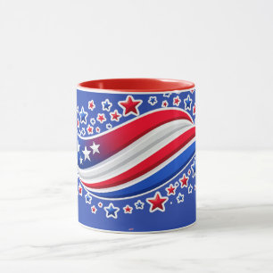 Patriotische Wellenförmige amerikanische Flagge mi Tasse