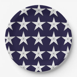 Patriotische White Stars auf Blue Field Paper Plat Pappteller
