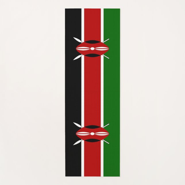 Patriotische Yoga Mats mit der Flagge Kenias Yogamatte (Vorderseite)