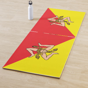 Patriotische Yoga Mats mit der Flagge Siziliens, I Yogamatte