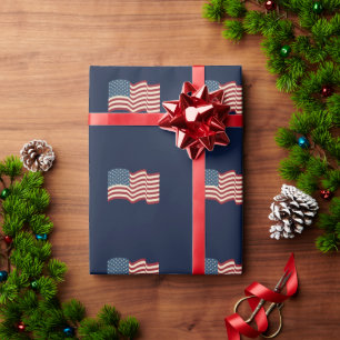 Patriotische Zeitschrift American Flag Holiday Wra Geschenkpapier