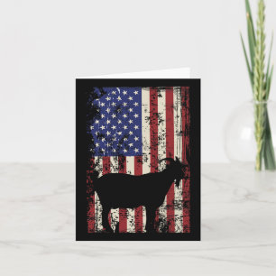Patriotische Ziege 4. Juli Amerikanische Flagge Karte