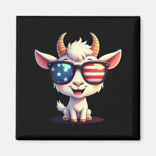 Patriotische Ziege Amerikanische Flagge USA Vierte Magnet
