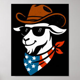 Patriotische Ziege USA 4. Juli lustige Ziege Poster