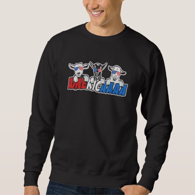 Patriotische Ziege-Usa-Flagge Sonnenbrille Ziege A Sweatshirt (Vorderseite)