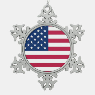 Patriotische Zinn-Schneeflocke-Verzierung mit Schneeflocken Zinn-Ornament