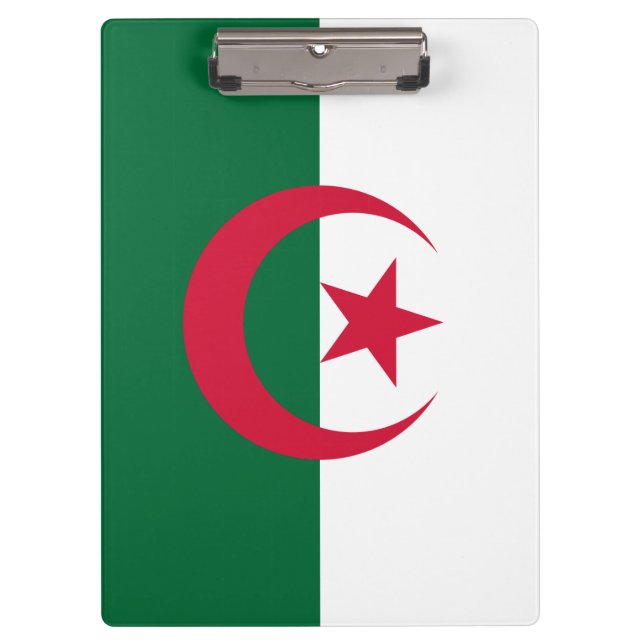 Patriotische Zwischenablage mit algerischer Flagge Klemmbrett (Vorderseite)
