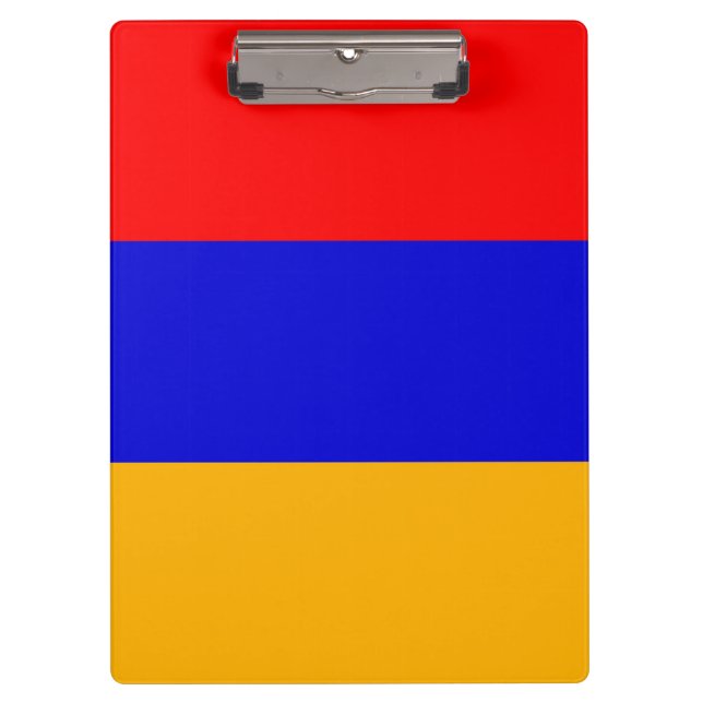 Patriotische Zwischenablage mit armenischer Flagge Klemmbrett (Vorderseite)