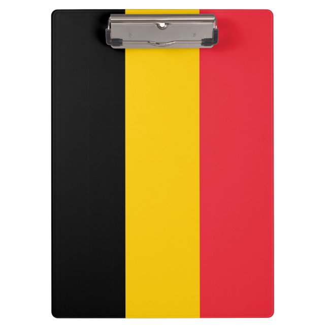 Patriotische Zwischenablage mit belgischer Flagge Klemmbrett (Vorderseite)