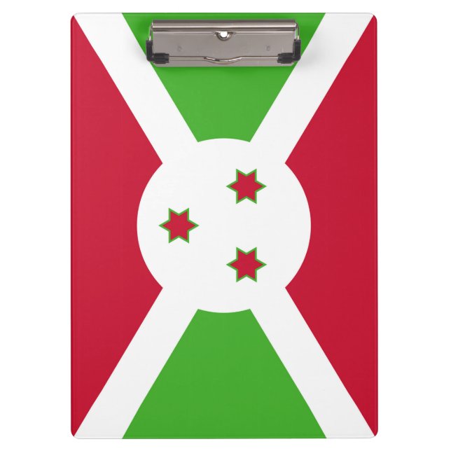 Patriotische Zwischenablage mit Flagge Burundis Klemmbrett (Vorderseite)