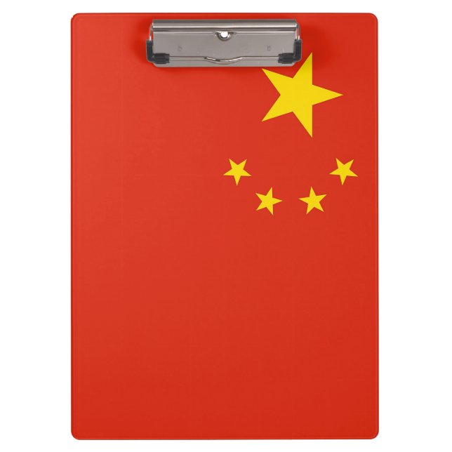 Patriotische Zwischenablage mit Flagge der China Klemmbrett (Vorderseite)