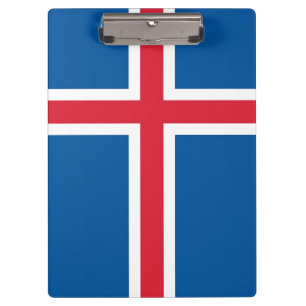 Patriotische Zwischenablage mit Flagge Islands Klemmbrett