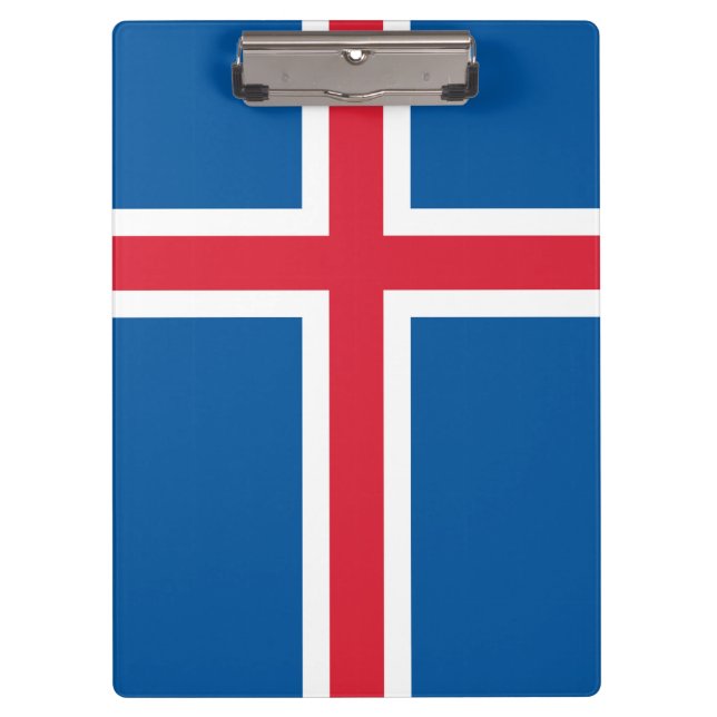 Patriotische Zwischenablage mit Flagge Islands Klemmbrett (Vorderseite)