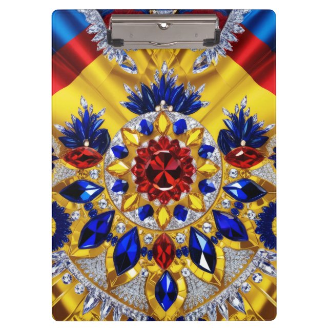 Patriotische Zwischenablage mit rumänischen Farben Klemmbrett (Vorderseite)