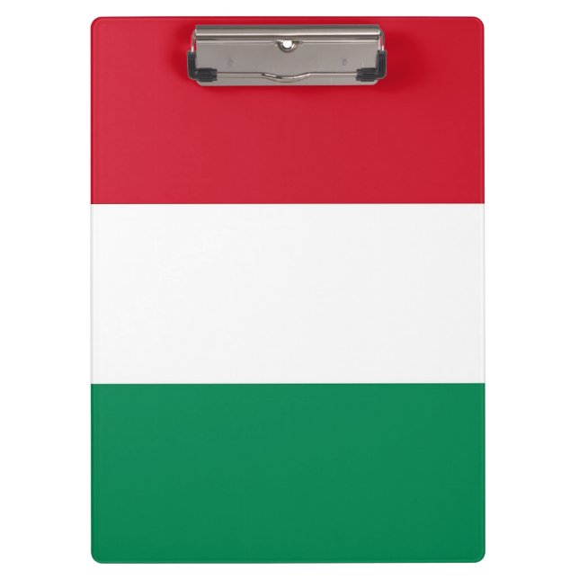 Patriotische Zwischenablage mit ungarischer Flagge Klemmbrett (Vorderseite)