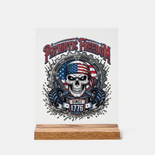 Patriotischer 1776 Geländewagen-Schädel-Monstertru Acrylschild
