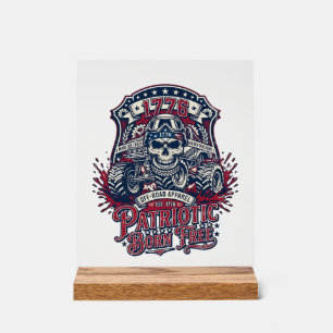 Patriotischer 1776 Geländewagen-Schädel-Monstertru Acrylschild
