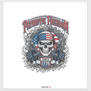 Patriotischer 1776 Geländewagen-Schädel-Monstertru Aufkleber