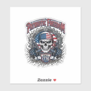 Patriotischer 1776 Geländewagen-Schädel-Monstertru Aufkleber
