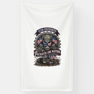 Patriotischer 1776 Geländewagen-Schädel-Monstertru Banner