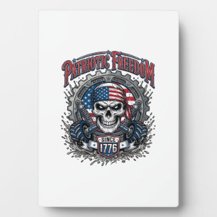 Patriotischer 1776 Geländewagen-Schädel-Monstertru Fotoplatte