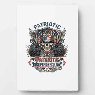Patriotischer 1776 Geländewagen-Schädel-Monstertru Fotoplatte