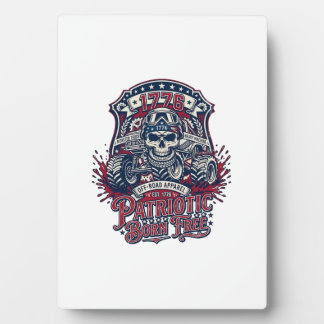 Patriotischer 1776 Geländewagen-Schädel-Monstertru Fotoplatte