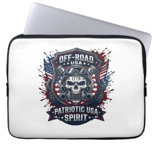 Patriotischer 1776 Geländewagen-Schädel-Monstertru Laptopschutzhülle