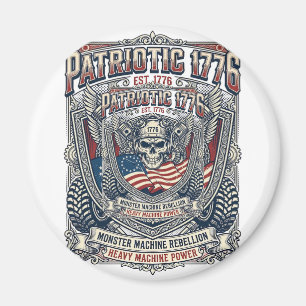 Patriotischer 1776 Geländewagen-Schädel-Monstertru Magnet