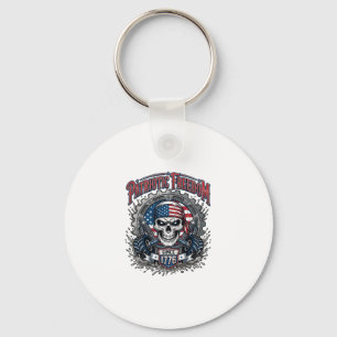 Patriotischer 1776 Geländewagen-Schädel-Monstertru Schlüsselanhänger