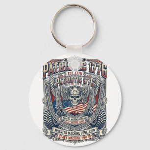 Patriotischer 1776 Geländewagen-Schädel-Monstertru Schlüsselanhänger
