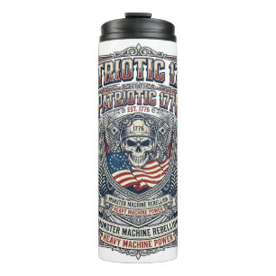 Patriotischer 1776 Geländewagen-Schädel-Monstertru Thermosbecher