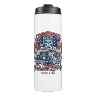 Patriotischer 1776 Geländewagen-Schädel-Monstertru Thermosbecher