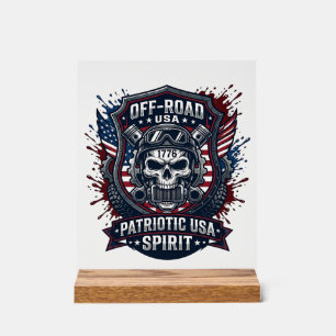 Patriotischer 1776 Geländewagen-Totenkopf-Monstert Acrylschild
