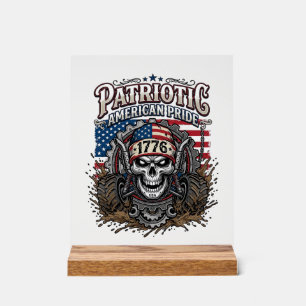 Patriotischer 1776 Geländewagen-Totenkopf-Monstert Acrylschild