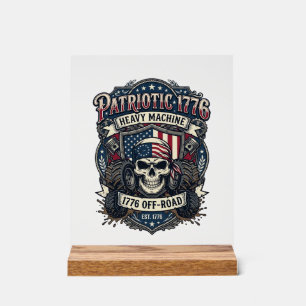 Patriotischer 1776 Geländewagen-Totenkopf-Monstert Acrylschild