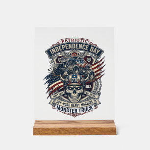 Patriotischer 1776 Geländewagen-Totenkopf-Monstert Acrylschild