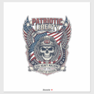 Patriotischer 1776 Geländewagen-Totenkopf-Monstert Aufkleber