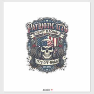 Patriotischer 1776 Geländewagen-Totenkopf-Monstert Aufkleber