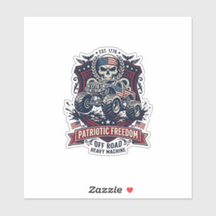 Patriotischer 1776 Geländewagen-Totenkopf-Monstert Aufkleber