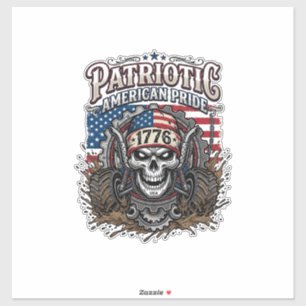 Patriotischer 1776 Geländewagen-Totenkopf-Monstert Aufkleber
