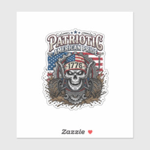 Patriotischer 1776 Geländewagen-Totenkopf-Monstert Aufkleber