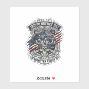Patriotischer 1776 Geländewagen-Totenkopf-Monstert Aufkleber