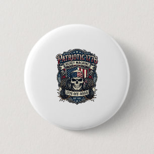 Patriotischer 1776 Geländewagen-Totenkopf-Monstert Button