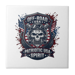 Patriotischer 1776 Geländewagen-Totenkopf-Monstert Fliese